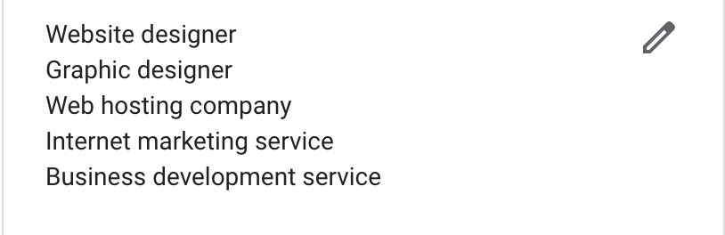 Google My Business Edit Company Categories