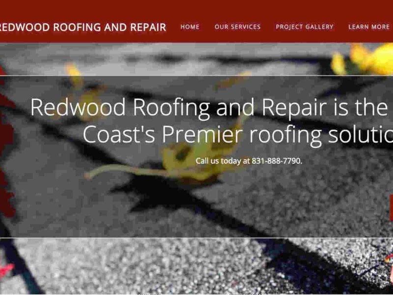 Web Design completed for Redwood Roofs in Santa Cruz Ca